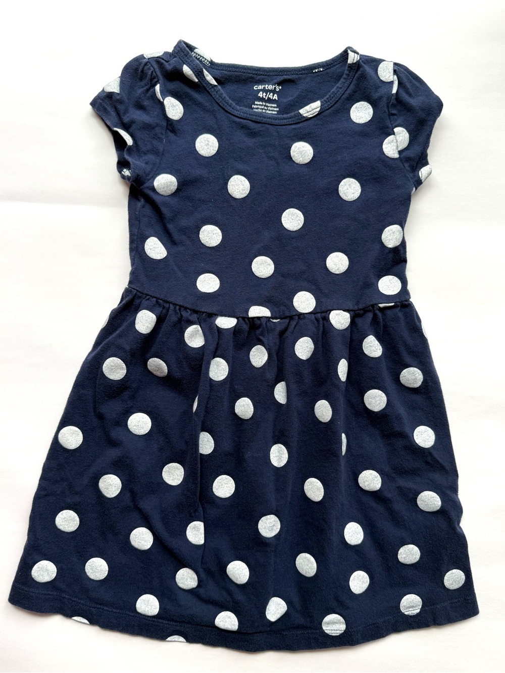 Carter's Navy Dress with White Polka Dots
